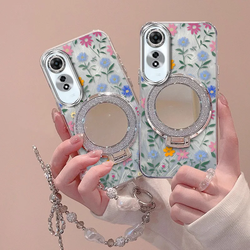 3-Piece Floral Phone Accessory Set with Case, Lanyard, and Stand