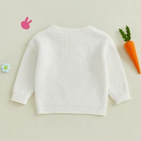 Adorable Baby Boys Girls Hooded Sweater with Cute Bunny Embroidery Cozy Knitwear for Infants and Toddlers Perfect for Easter
