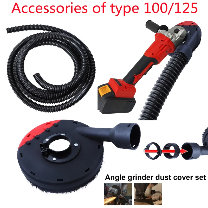 100/125mm Angle Grinder Dust Shroud For Concrete Stone Dust Collection Universal Surface Grinding Dust Shroud meikela 1pcs 30 150mm drilling for concrete wall hole saw sds plus hammer drill bit with round shaft cement stone cutter tool