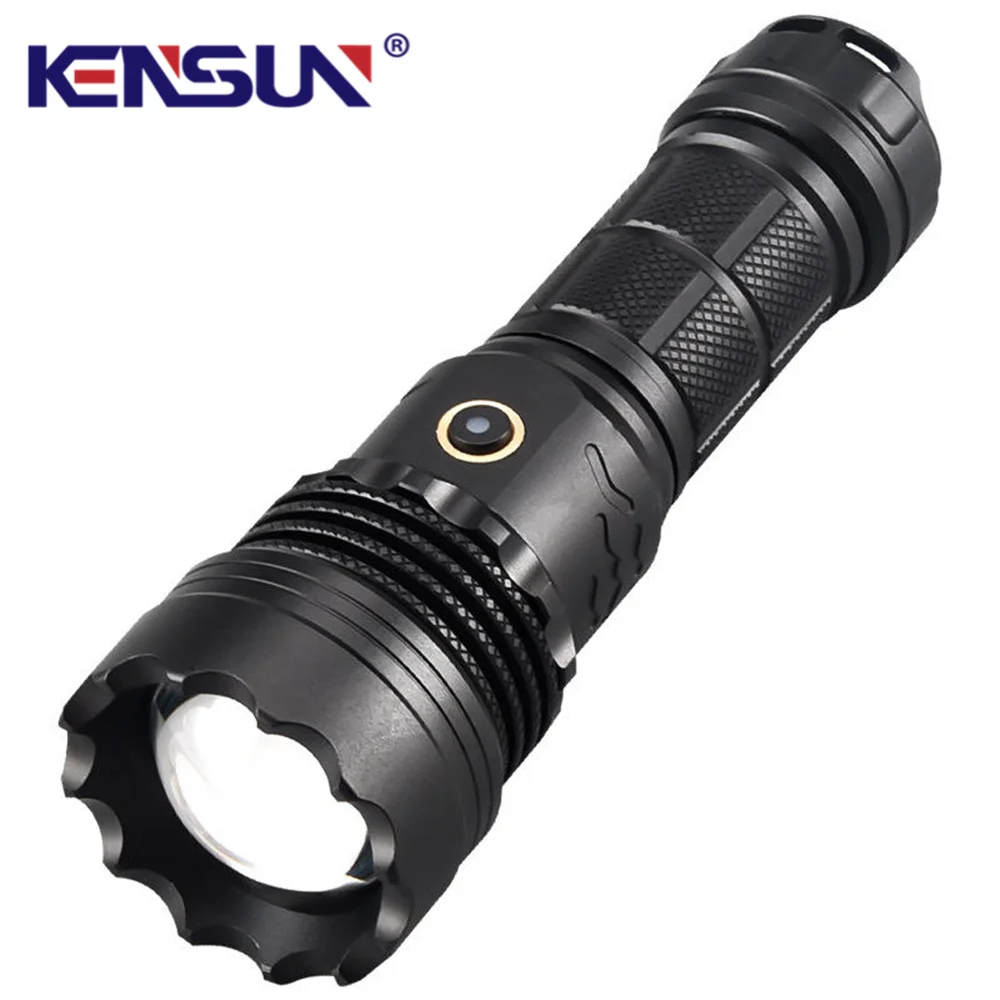 

High Power Long Range LED Flashlight Fluorescent Cool Zoom Metal Switch Outdoor Camping Lamp Strong Light Flashlight