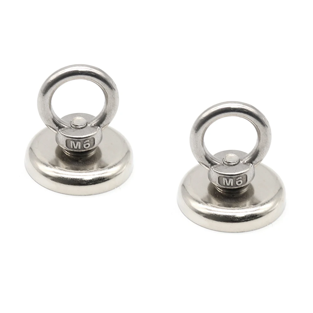 D16/20/25/32/36/60 Strong Neodymium Magnet Salvage Magnet Deep Sea Fishing Magnets Holder Pulling Mounting Pot with Ring Eyebolt neodymium magnets fishing magnets