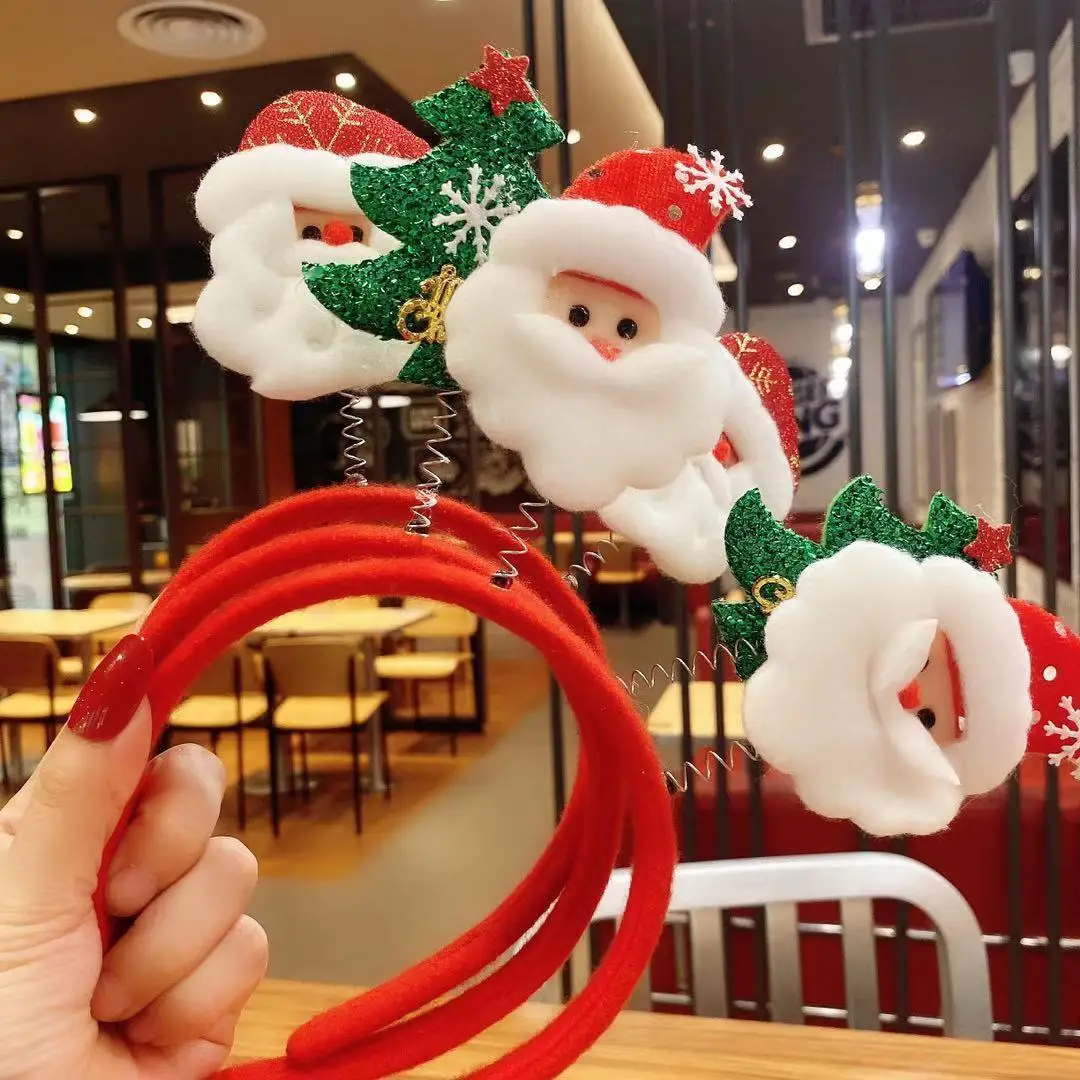 Christmas Headband Kids Gifts Adult Hair Accessories Santa Claus Elk Xmas Christmas Decor Photo Props New Year Gifts 1/5/10pcs