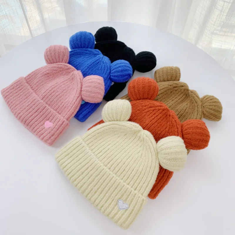 

Ear Woolen Hat Children's Autumn Cap Winter Love Knitted Hat Warm Protector Head Cold Men Women Cute Fashion Outdoor