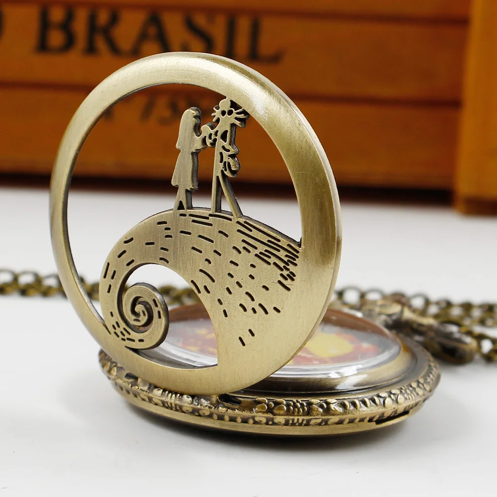 Halloween Christmas Gift Vintage Quartz Pocket Fob Watches Personalised Skeleton Steampunk Pockets Clock