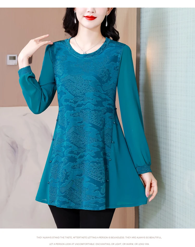 L-5XL Loose Clothes 2024 Women Spring Long Sleeve Elegant Ruffles Shirts Casual Retro Floral Tunic Peplum Tops And Blouses