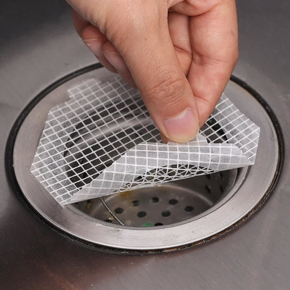 50 Pack Disposable Shower Drain Hair Catcher Mesh Sticker Strainers for  Shower