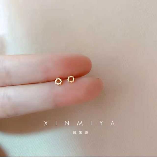 Sterling Silver Korean Mini Small Love Cross Stars Stud Earrings for Women Student Teen Banquet Wedding Jewelry Accessories