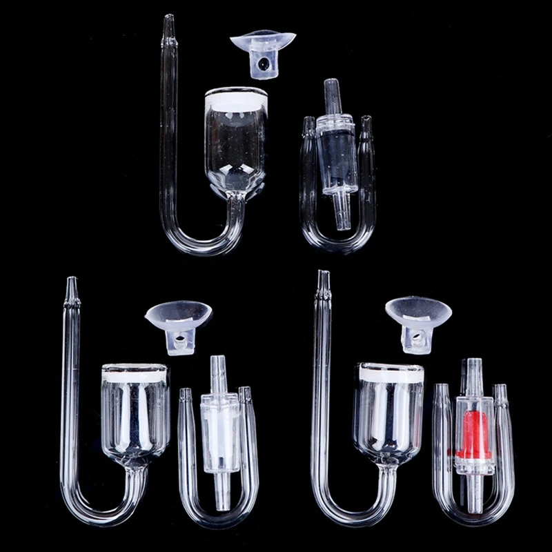 

Glass CO2 Diffuser 4pcs Set Transparent for Nano Size Keeps Aquarium Plants Heal