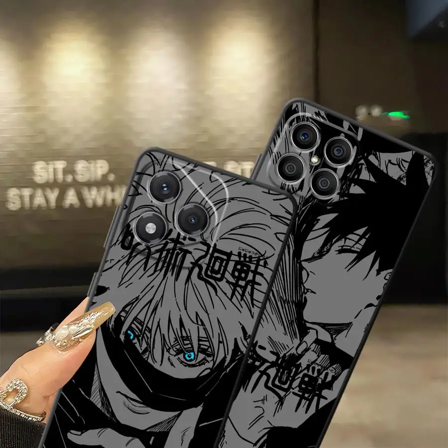 Stylish Black Anime-Inspired Soft Phone Cover Case