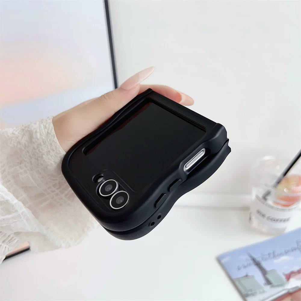 Luxurious Matte Wave Magnetic Stand Phone Case with Rotating Fold Bracket and Frosted Finish