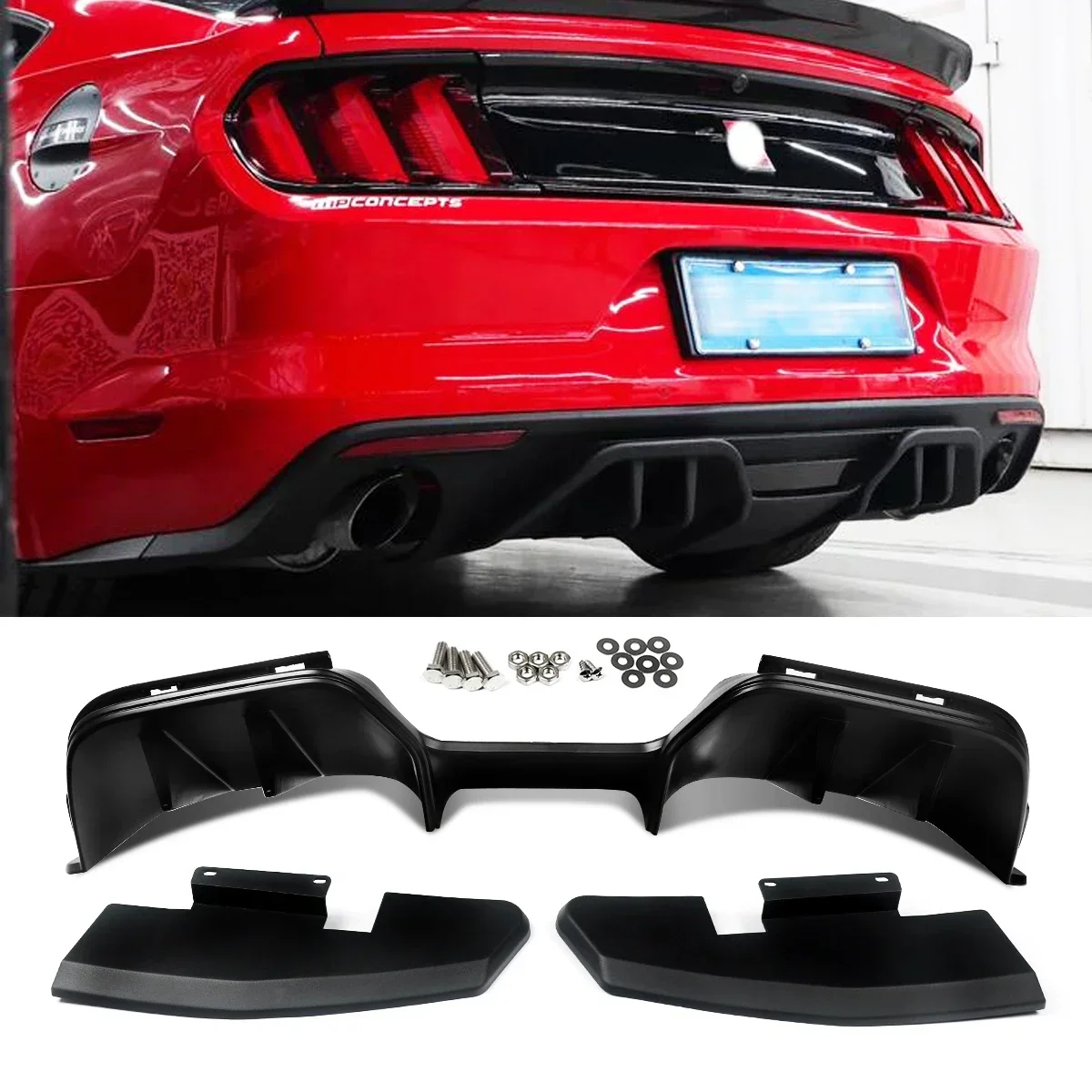 Universal Hecks toß stange Diffusor Haifisch flosse Spoiler Lippen splitter  schwarz für Ford Mustang GT - AliExpress