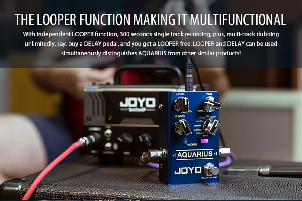 R-07 AQUARIUS Multi-mode Delay & Looper Pedal 8 Digital Delay Effects 5Min Loope