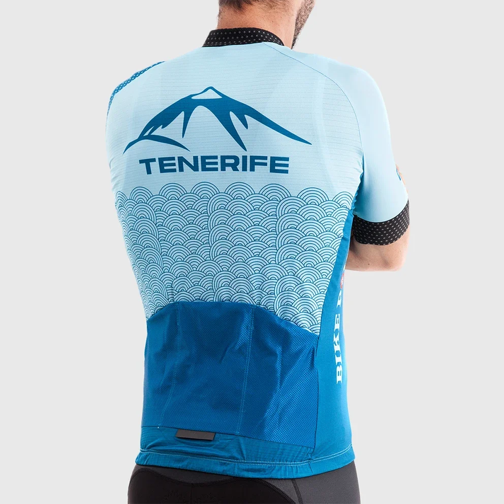 Spain Tenerife Team Cycling Jersey Men Short Sleeve Bike Wear Clothing Mtb Jersey Triathlon Maillot Ciclismo