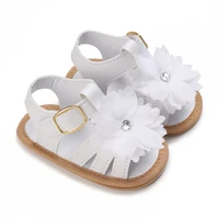 0-18M Baby Summer New Girl Sandals Flower Decoration Anti slip Rubber Soft Sole Flat Shoes First Walking Shoe 2