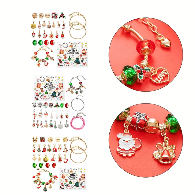 Christmas Advent Calendar Bracelets Blind Box Kit 24 Days Count Down DIY  Kids Christmas Charm Bracelet