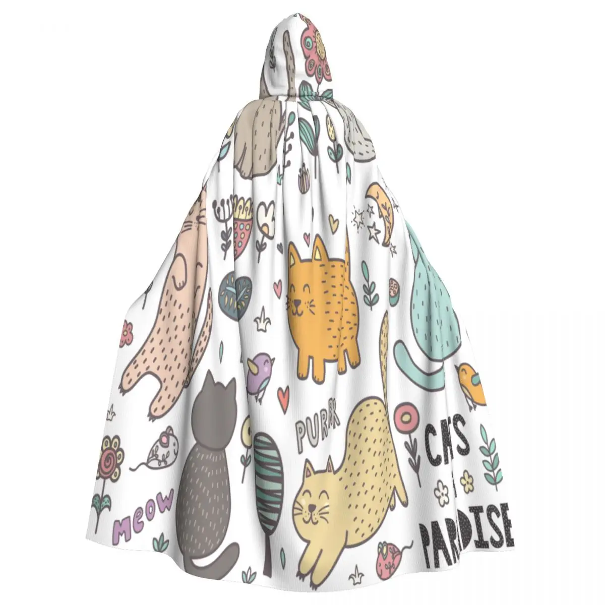 

Накидка с капюшоном, стильная коллекция милых кошек с мышками, Цветочный плащ с растениями, накидка вампира, ведьмы, костюм для косплея