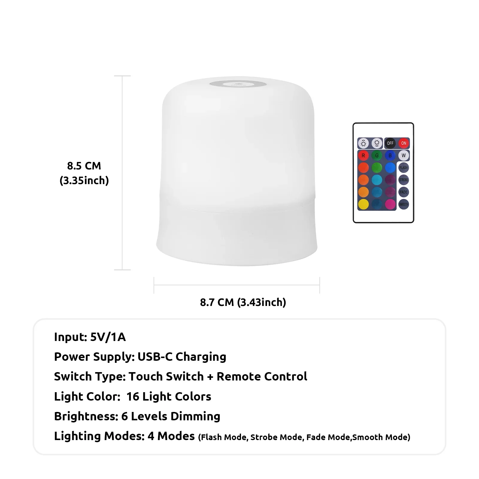 รูปสินค้า โคมไฟอ่านหนังสือ LED พกพา ชาร์จได้ สี RGB ปรับแสง