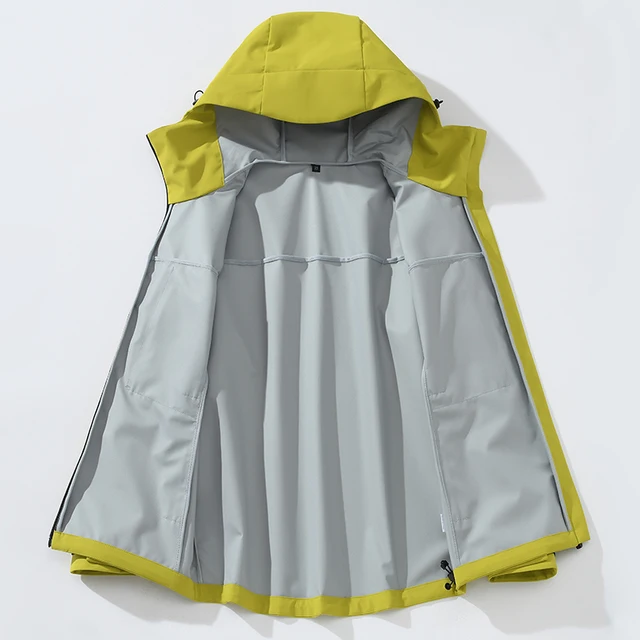 JNLN Women Men Waterproof Jacket Hiking Camping Trekking Windbreaker Unisex Outdoor Sporty Rain Coat Hooded Climbing Clothes