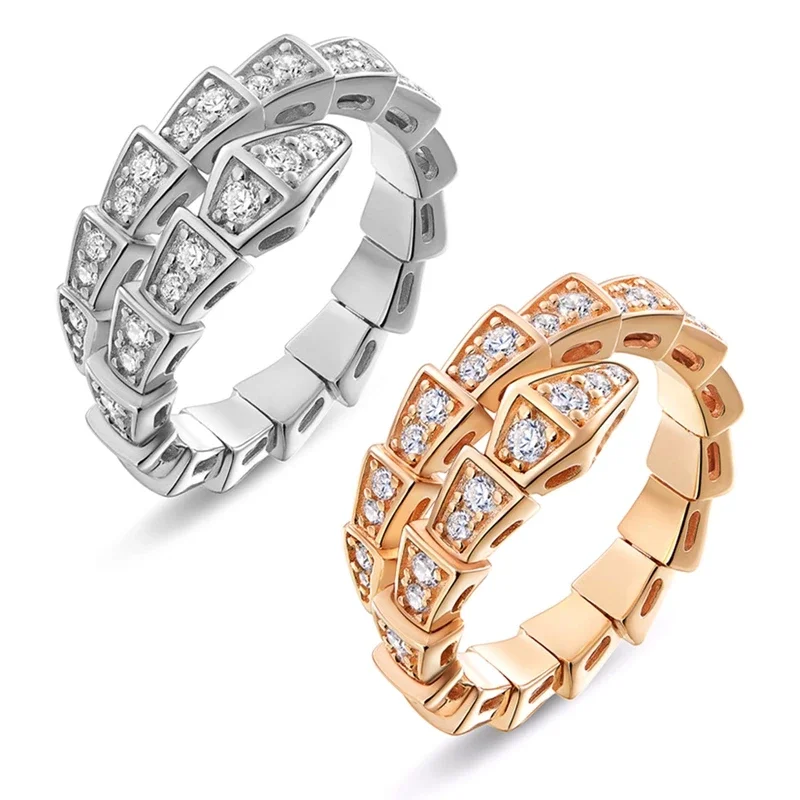 Fashion Gold Color Snake Ring Women Girl Adjustable Exquisite Shiny Cubic Zirconia Opening Adjustable Ring Hand Jewelry Gift gold color rings,gold color ring,finger ring,opening ring,adjustable rings,animal ring,jewelry accessories