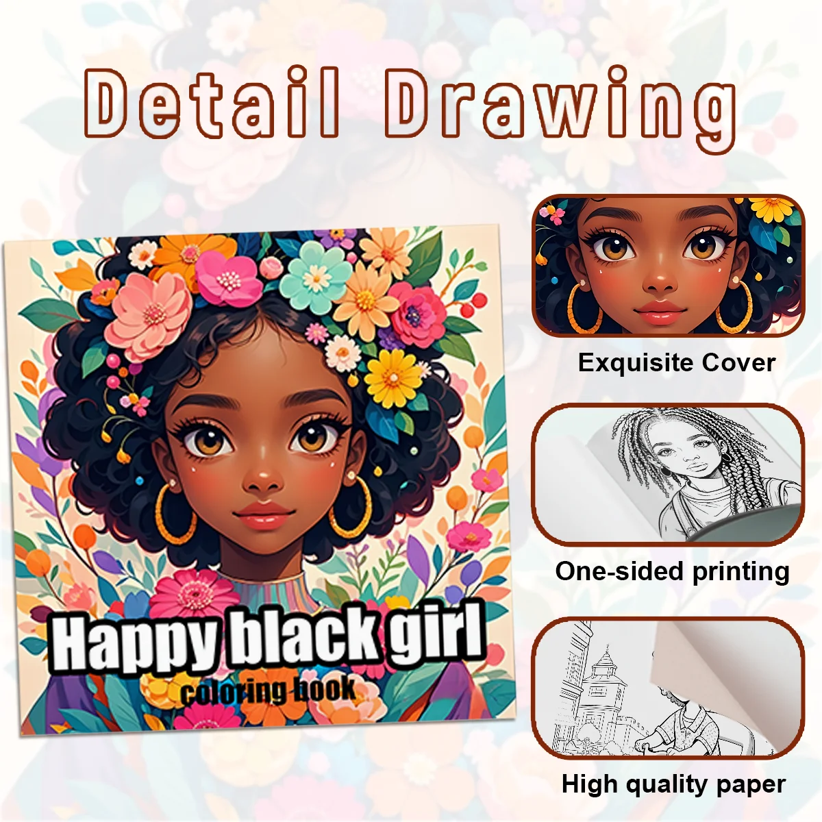 Black Beauty Coloring Book - Thick Pages for Creative Expression, Perfect for Dark-Skinned Girls 5