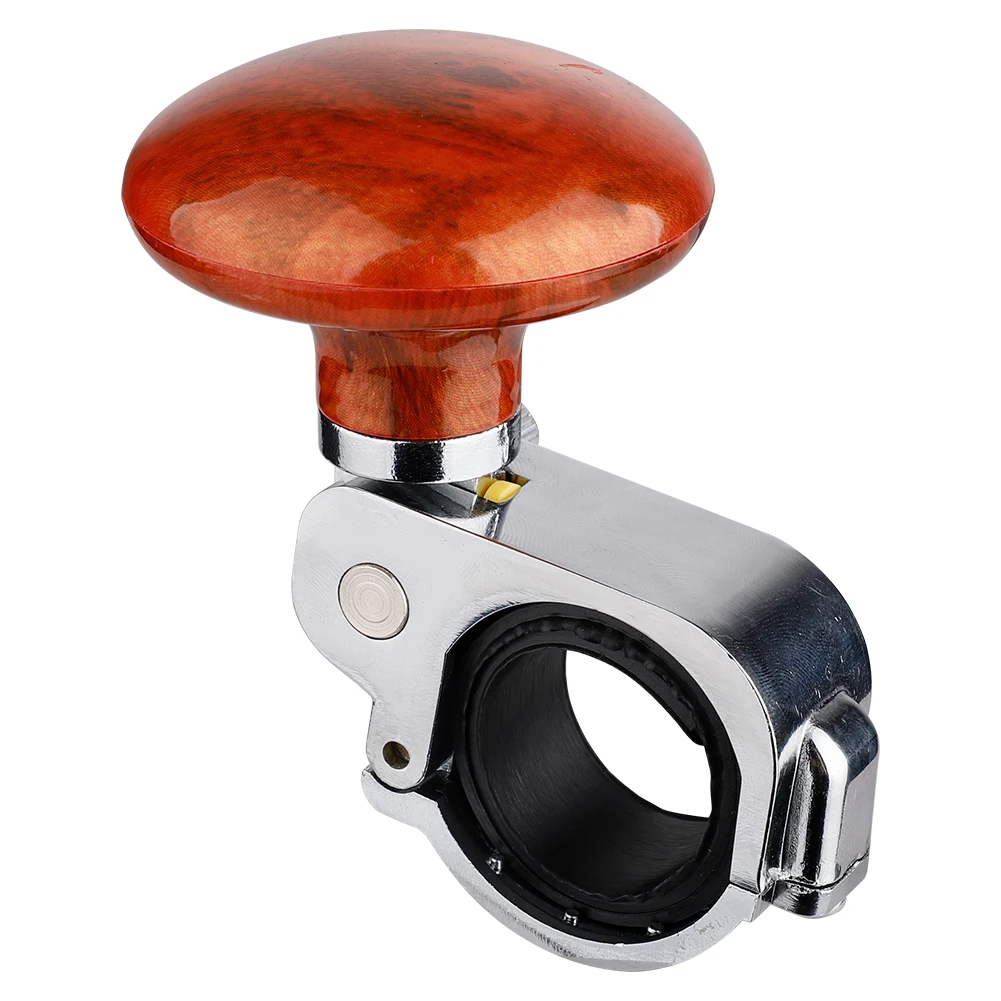 Metal + ABS Truck Steering Wheel Suicide Spinner Handle Power Ball Booster  Spin Knob Clamp Fit for Universal Car Brown 