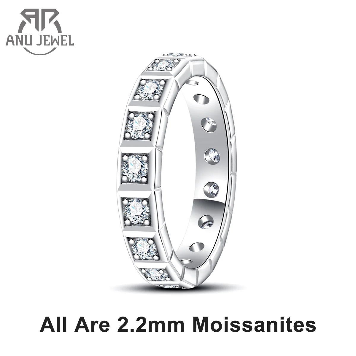 Wedding Band Princess Eternity Band Ring 925 Sterling Silver 1