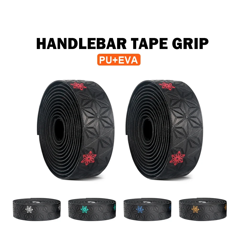 Bicycle handlebar tape 1 pair Soft Road Bike Cork EVA PU Professional Cycling Damping Anti-Vibration Wrap 2 Bar Plug