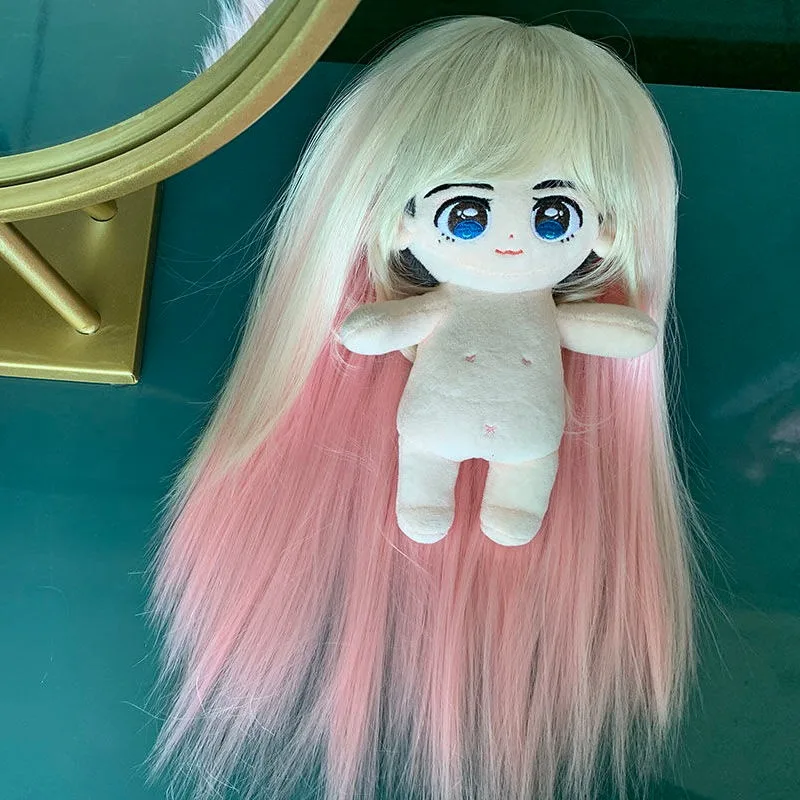 20cm cotton doll wig high-temperature silk full top wig cover detachable