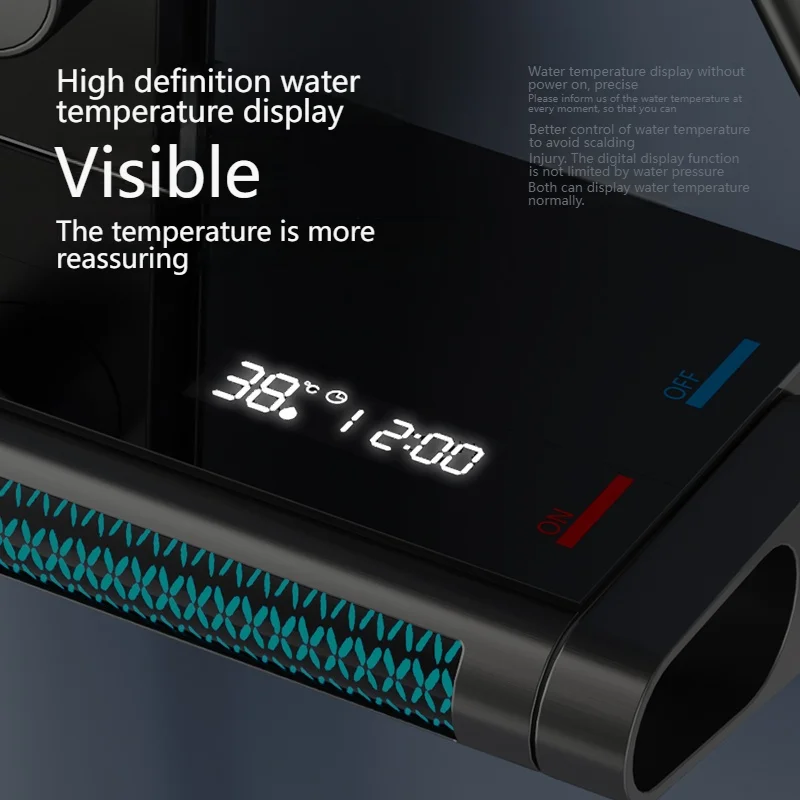 Digital Smart Bathroom Shower Set for Spa Waist Spray Shower System Faucets Rainfall Piano Bath Shower Set Apartment 3