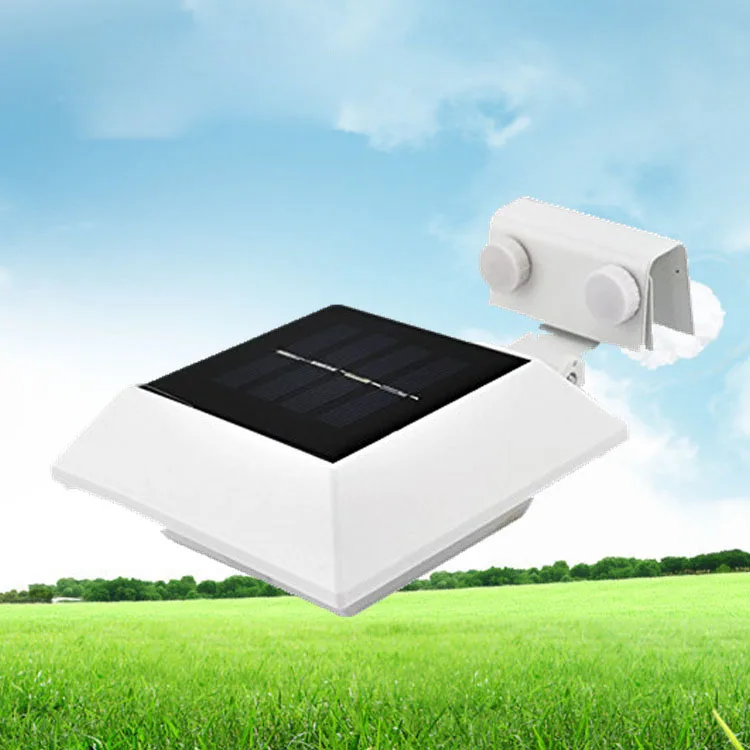 Waterpro IP44 Square White ABS Wall Mounted Sensor Solar Light 6 LEDs 1.2V Fence Courtyard Corridor Lamp