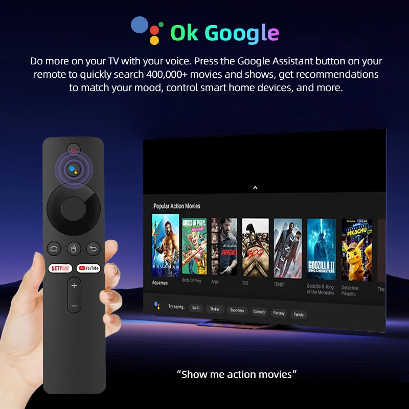TV Stick Global Version ATV android 13.0 8k smart TV Stick voice control Dual 2.5G5G Wifi Multi Language 2GB RAM 16GB ROM Portable stick