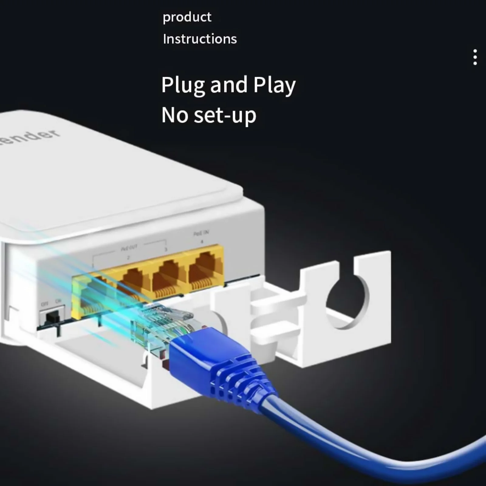 POE Extender Outdoor Waterproof 1000Mbps Extension Repeater 1 In 3 Output 44-57V Network Switch Adapter IEEE 802.3at/af