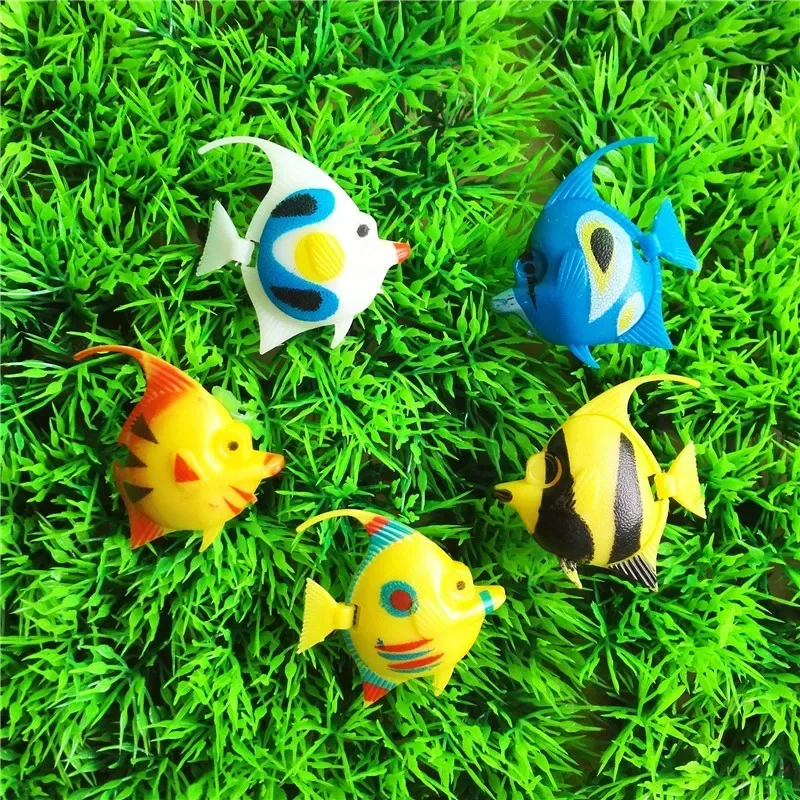Aquarium Artificial Plastic Fish Colorful Tropical Fishes Ornaments Floating Fish Decor 10pcs for Aquarium fish tank ornaments fish tank decorations aquarium ornaments
