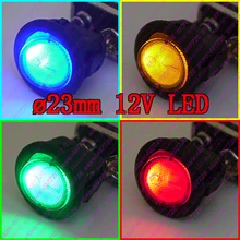 

High Quality 4Pcs Car DIY 23mm Mini Round Rocker Switch 12V/16A LED illuminated Toggle Switch O - Power Switch Push Button