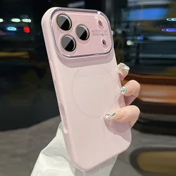 Premium Magnetic Liquid Silicone Protective Case - Wireless Charging Compatible - iPhone 15 (Yjb pink)