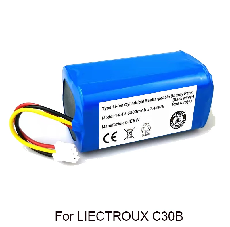 100% Original 14.4v 6800mAh Battery for LIECTROUX C30B Robot Vacuum Cleaner 1pc/pack | Электроника