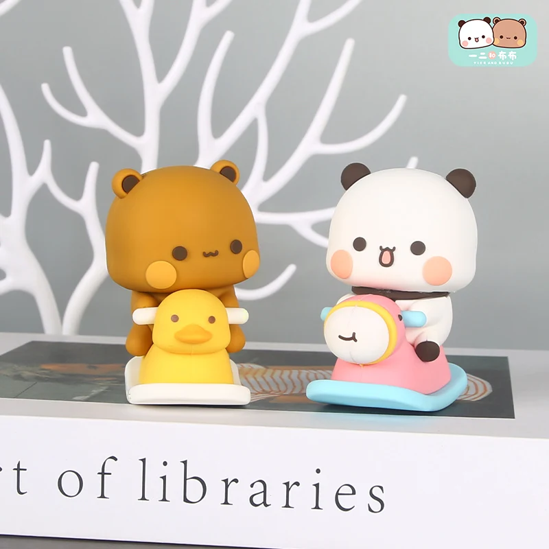 Yier dan Bubu figur Anime, mainan patung Model Resin Panda beruang