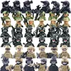 New Modern City SWAT Building Blocks Ghost Special Forces Soldiers Figures Bandits Accessories Gun Vests Belts Weapons Kids Toys 1