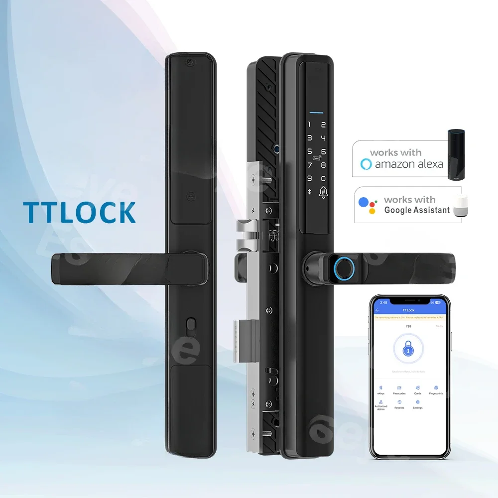 

Smart Camera With TTLOCK APP Fingerprint Rfid Card Password Aluminum Sliding Door Lock Doorbell Bulit-in