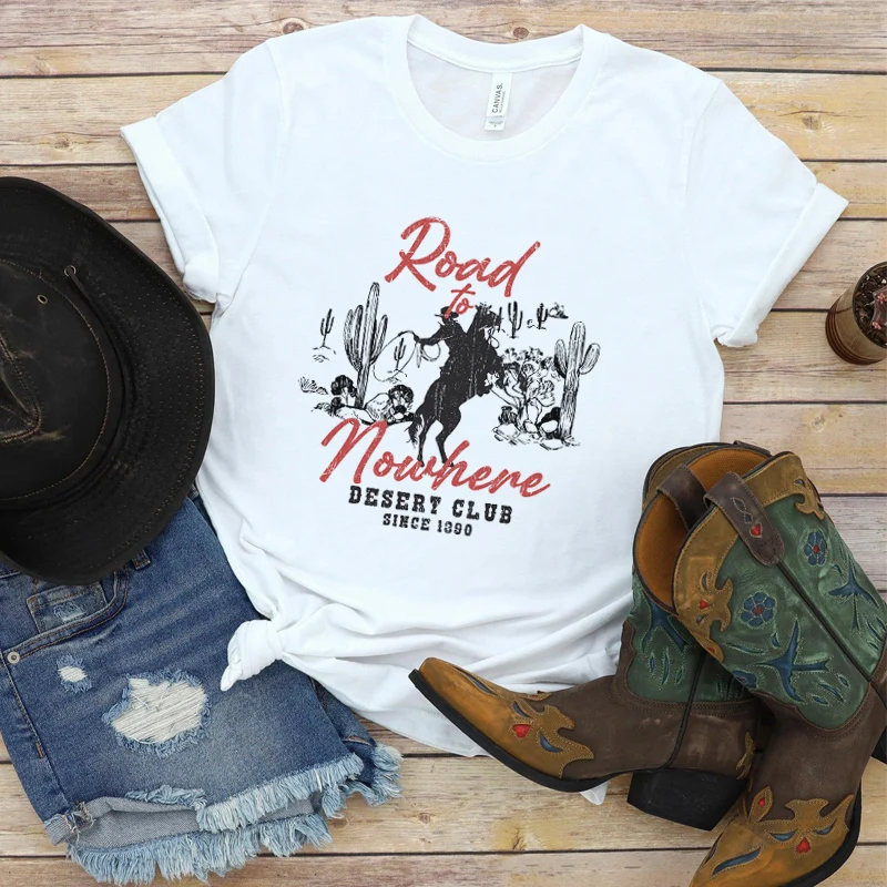 Western T-shirt voor dames, Azteekse Cowgirl T-shirts, tops, zomer, etnische trimkleding, 31, L