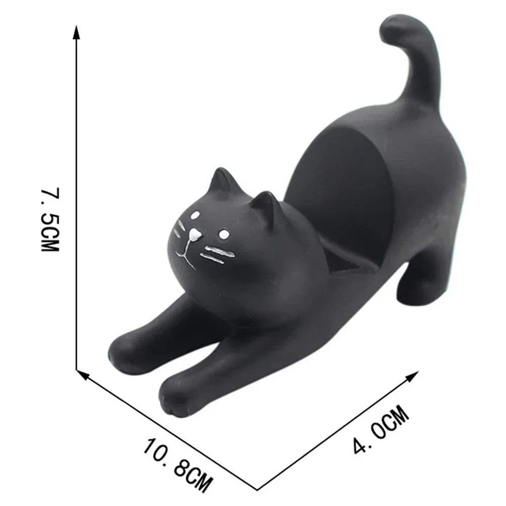1 Pcs Cute Lazy Bracket Cat Shape Resin Phone Holder Desktop Stand Fixing Mini Portable Multi-functional Holder Decoration
