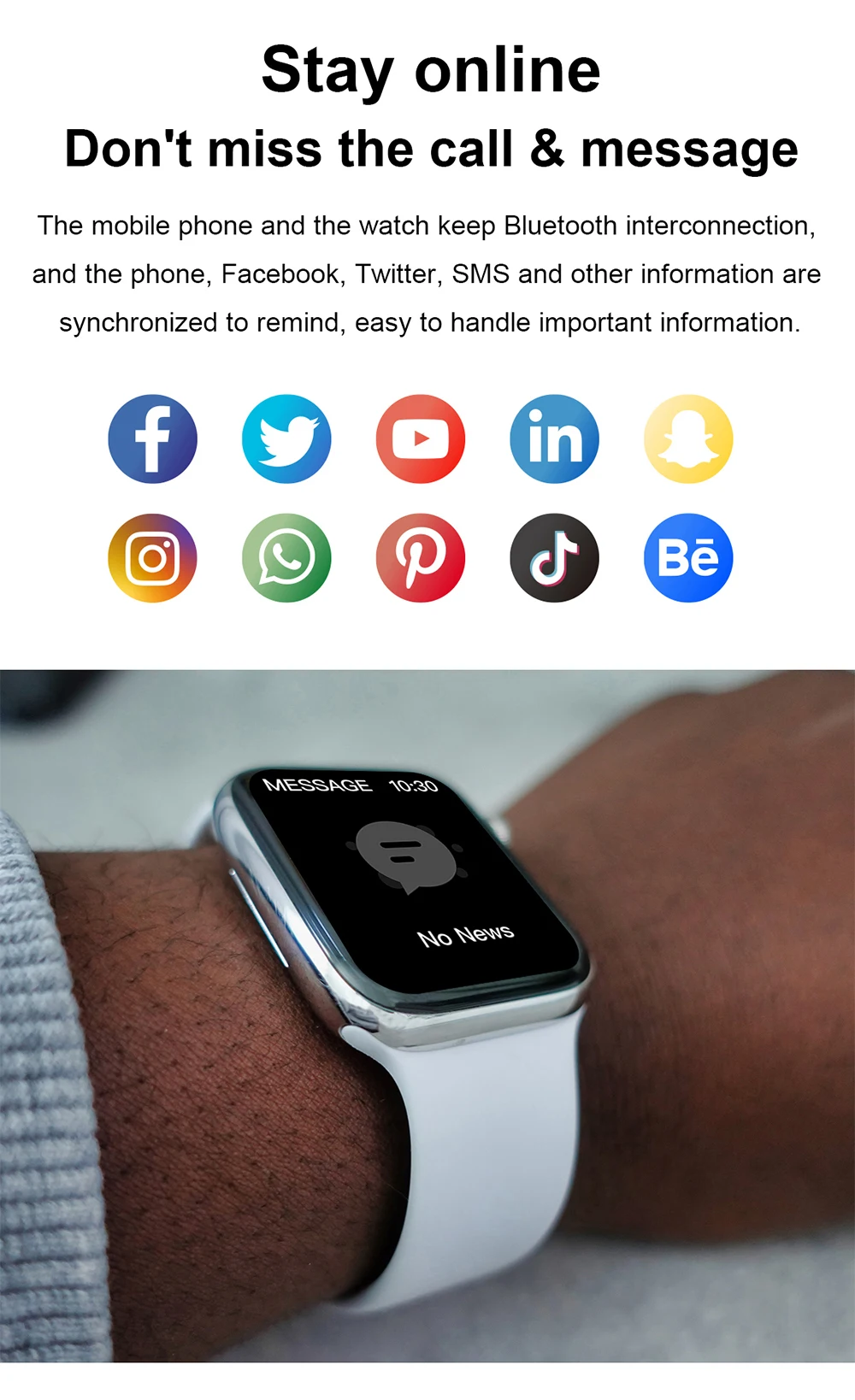 2022 para homem smartwatch feminino nfc ip68