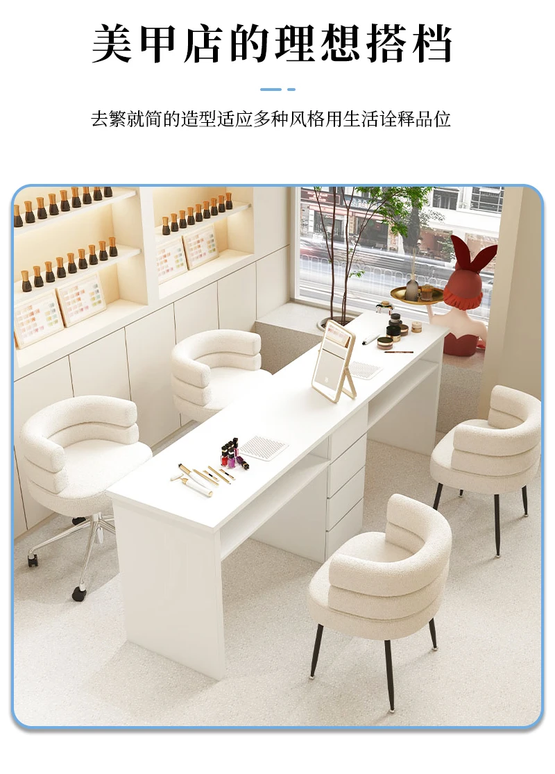 Description Picture 4 of itemNail Table Marble Salon Tables Manicure Nails Desk Makeup Storage Organizer Professional Designer Hair Nageltisch Furniture