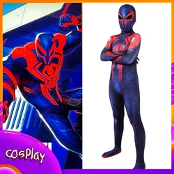 Spider Man 2099 Children Cosplay Costume Miguel O'Hara Superhero Jumpsuit Halloween Comic-Con Props Bodysuit Kids X-Mas Gifts