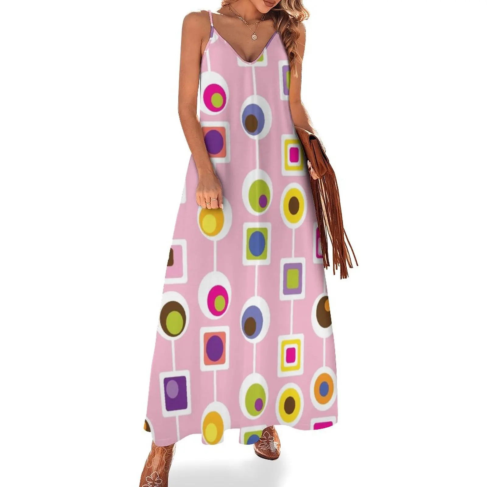 

MOD LOVE- Pink Sleeveless Dress evening dress women Beachwear