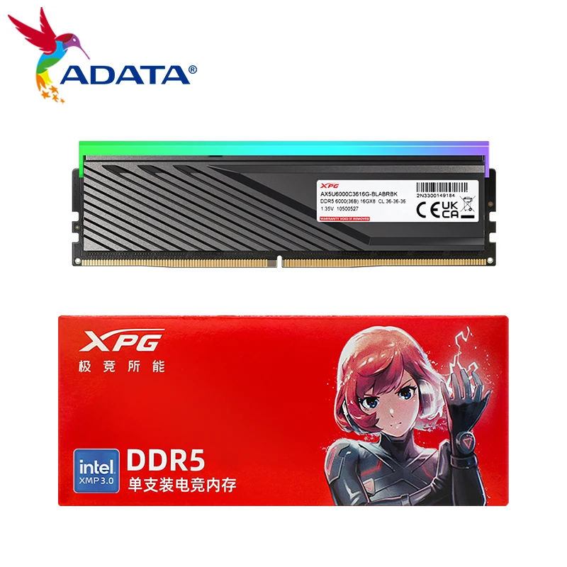 ADATA DDR5 RAM, RGB 데스크탑 메모리, 6000MHz, 6400MHz, 16GB, 24GB, 32GB, XPG DDR5 D300G 메모리 모듈, 방열판 포함