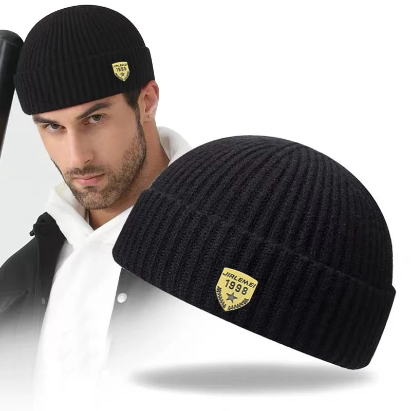 Vīriešu galvaskauss, ielas stils, hiphops bez malām, maiss, melones vāciņš, aproce Docker, zvejnieks, cepures, cepures, siltas, adītas motora pārsegs_voghion.com