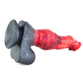 LUUK Fire Dragon/Gory Raw Meat Color Horse Dildo Animal Fantasy Fake Penis with Strong Sucker Anal Plug Sex Toys For Women Men 3