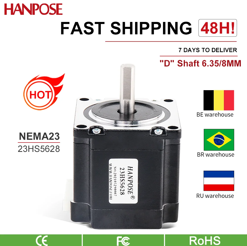 Stepper Motor Nema23 Stepper Motor 23HS5628 4-lead 57 Series motor 2.8A 126N.cm High torque high efficiency For 3D Printer Monitor Equipment