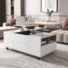 Lift Top Coffee Table with Extendable Tabletop, Storage Drawers & Cabinet 3